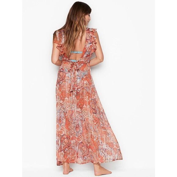 ✨V-plunge Ruffle Maxi Dress america & beyond✨ - Picture 2 of 11